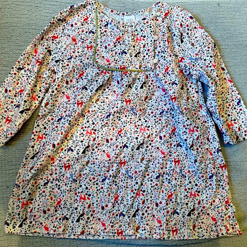 Adorable woodland animals print corded dress